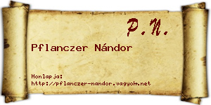 Pflanczer Nándor névjegykártya